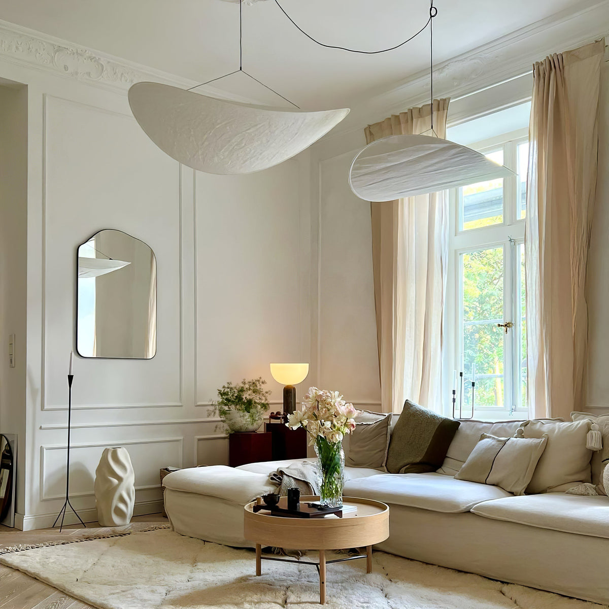 Tense Sculptural Tyvek Cloud Pendant Light