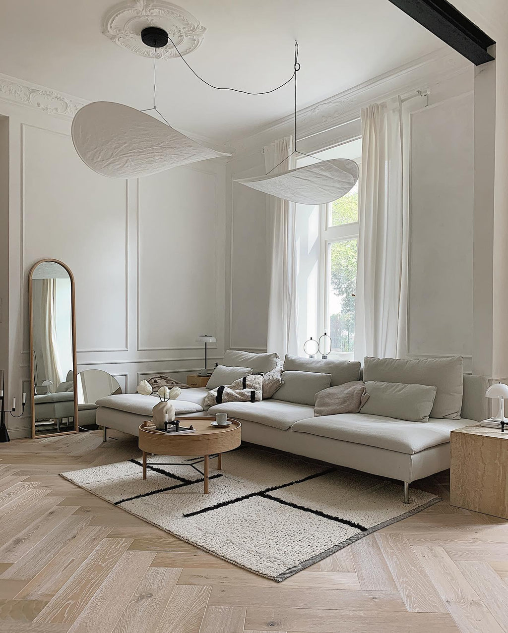 Tense Sculptural Tyvek Cloud Pendant Light