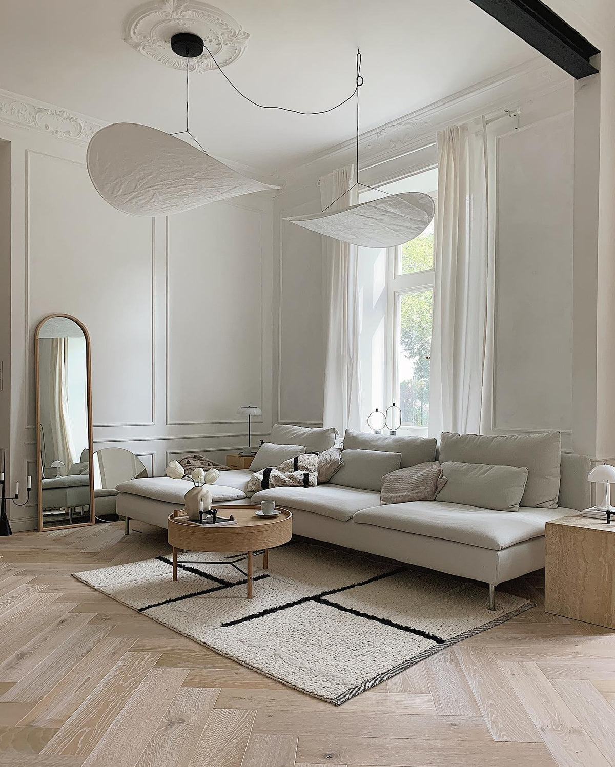 Tense Sculptural Tyvek Cloud Pendant Light