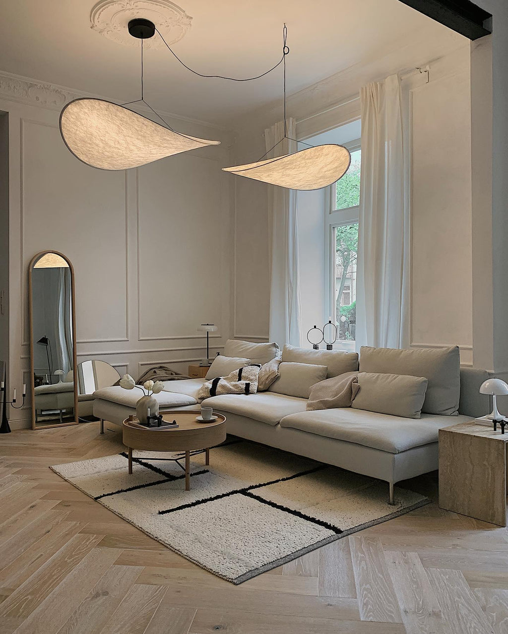Tense Sculptural Tyvek Cloud Pendant Light