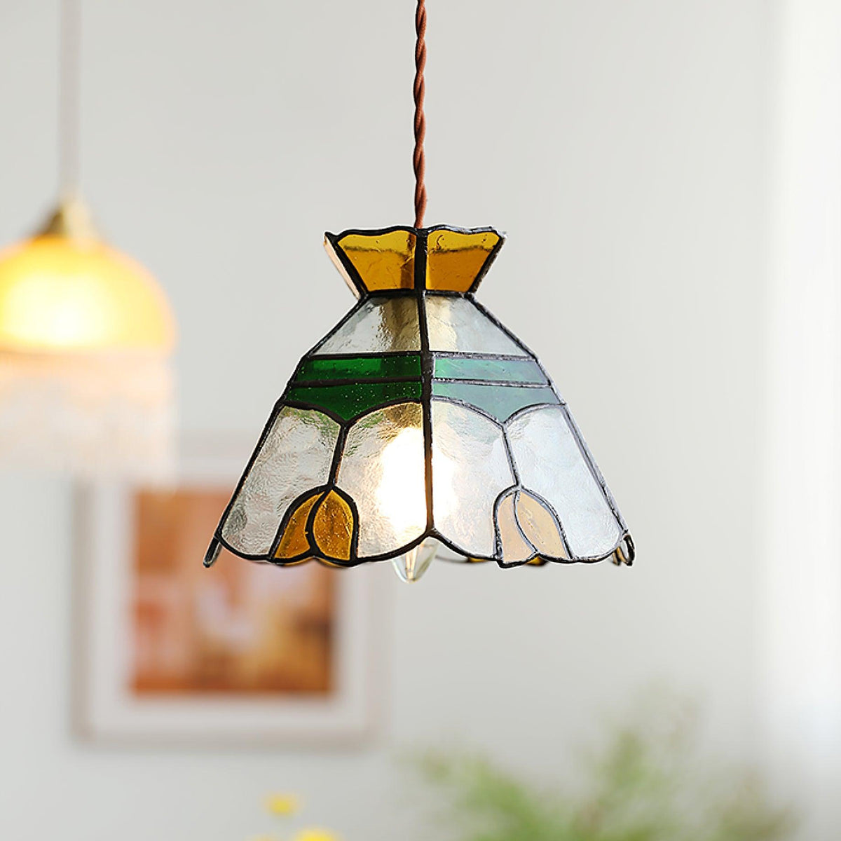 Tiffany Stained Glass Pendant Lamp — product view 6