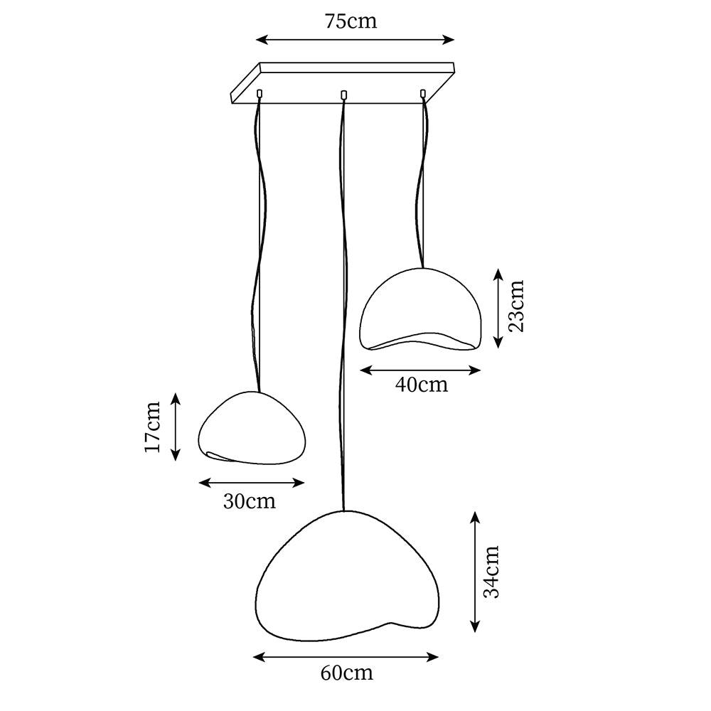 Wabi-Sabi Combination B Metal Chandelier — product view 11
