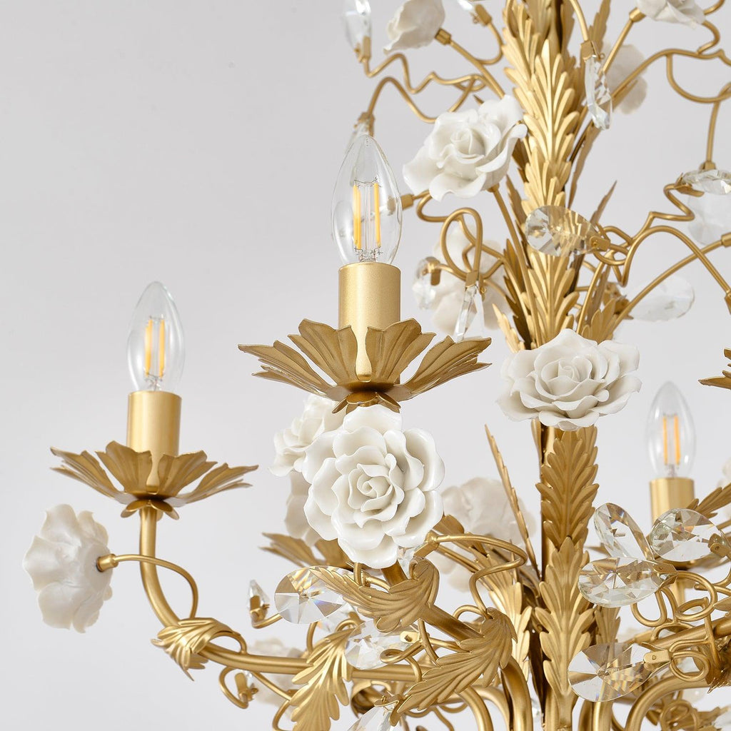 White Rose Crystal Chandelier — product view 9