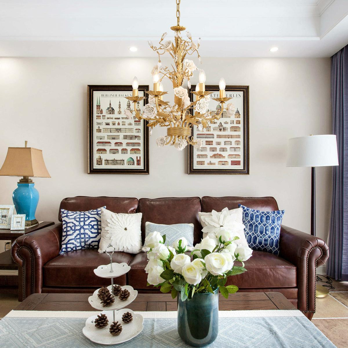 White Rose Crystal Chandelier — product view 2