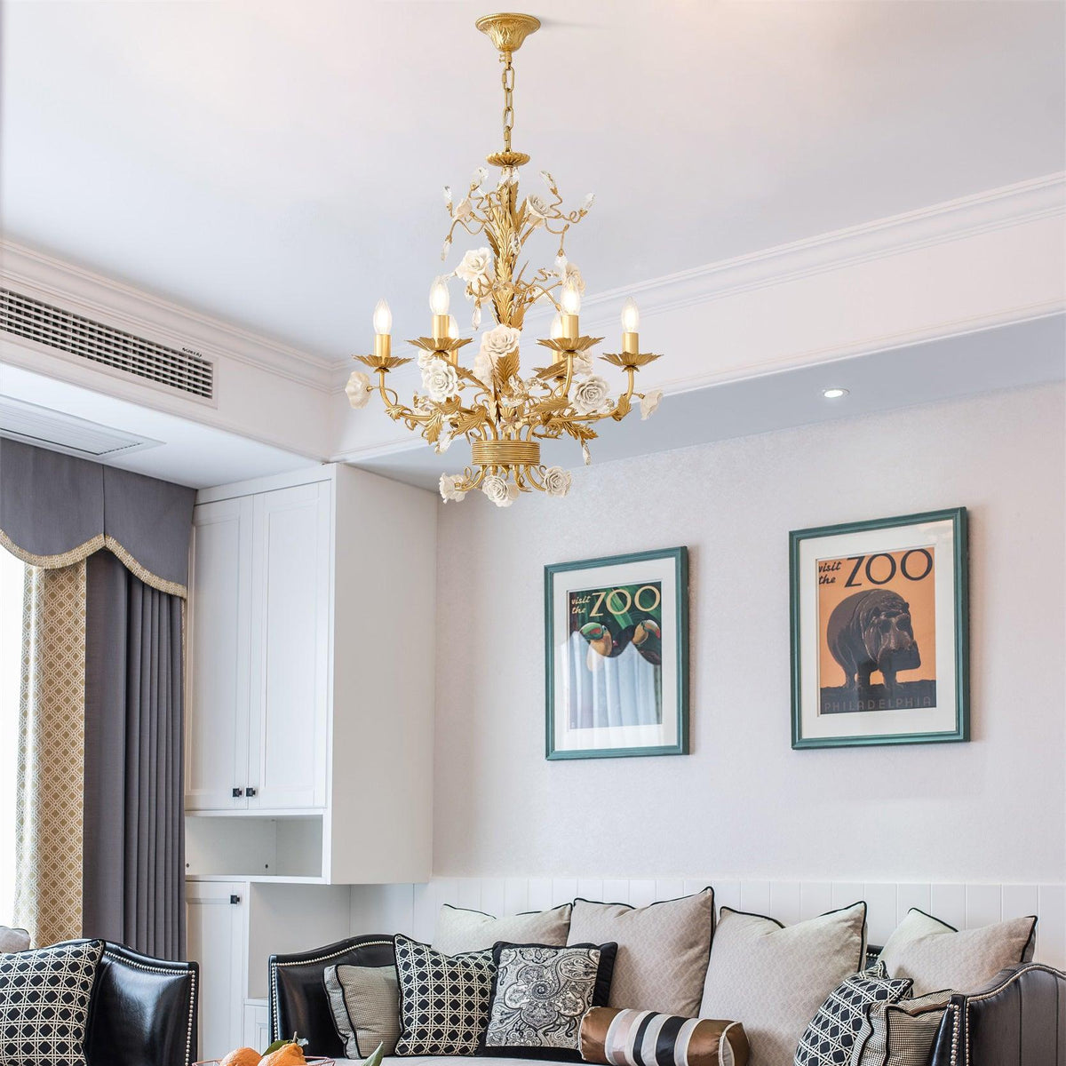 White Rose Crystal Chandelier — product view 3