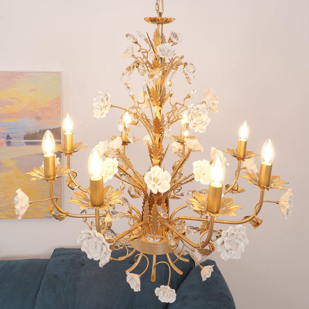 White Rose Crystal Chandelier — product view 13