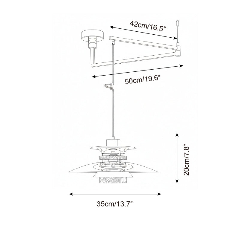 Zyric Swing Arm Metal Pendant Lamp — product view 5