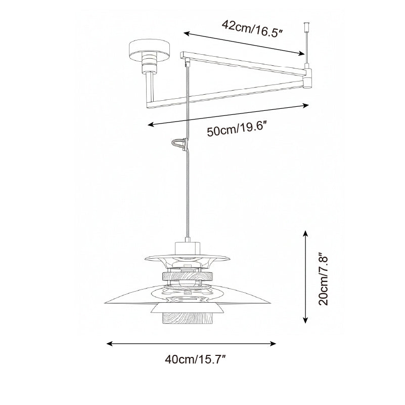 Zyric Swing Arm Metal Pendant Lamp — product view 6