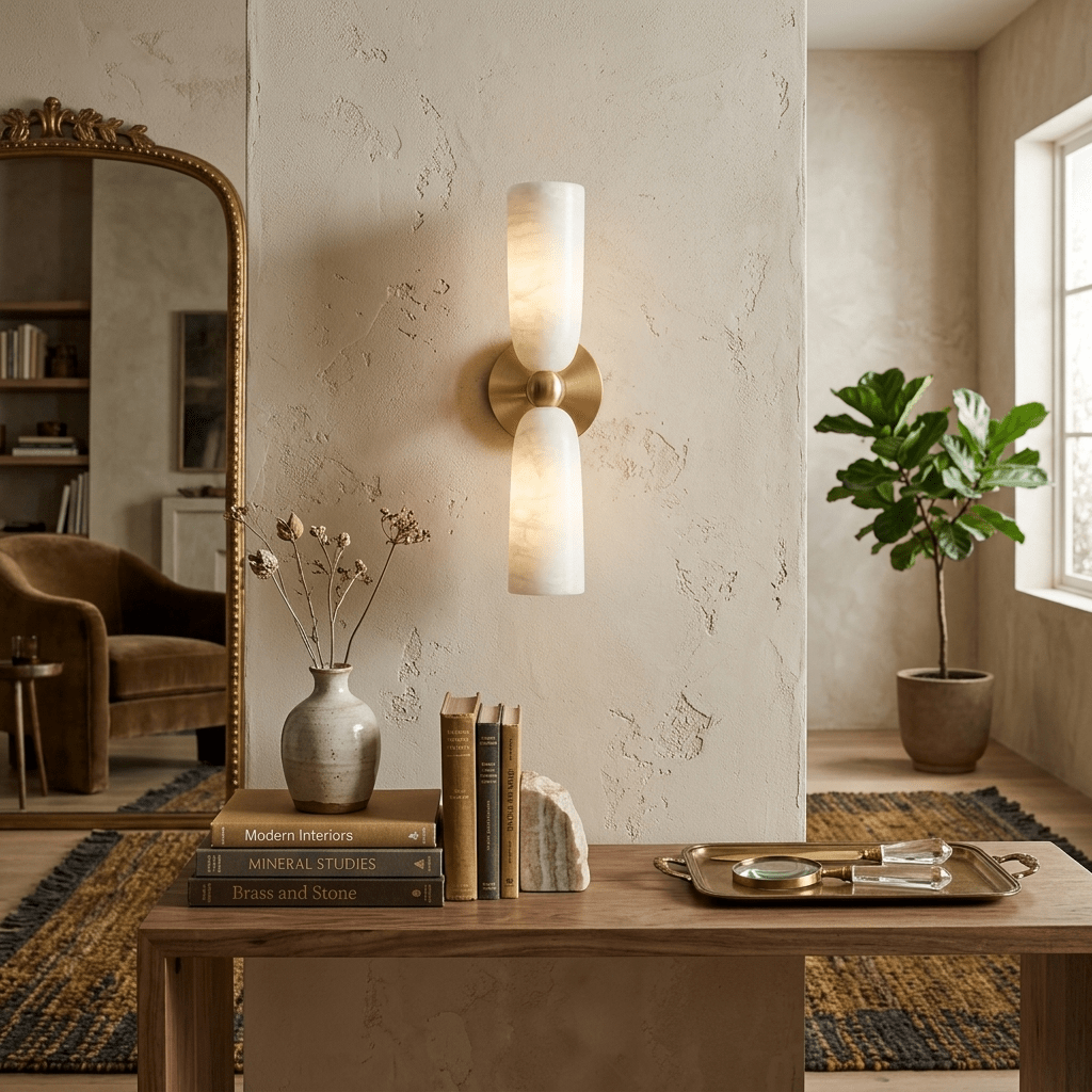 Alabaster Bell Wall Sconce – wall sconce view 2