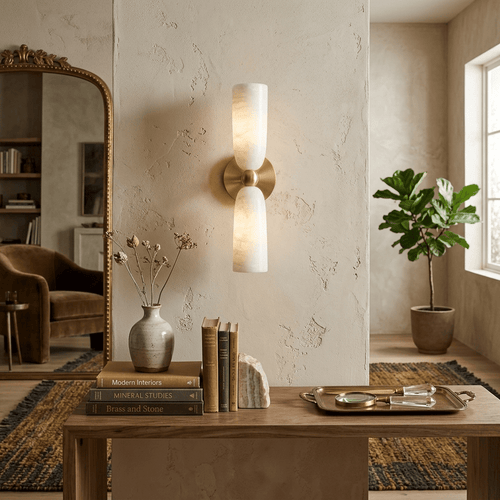 Alabaster Bell Wall Sconce – wall sconce view 2