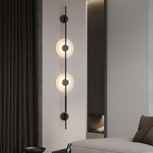 Alabaster Orb Vertical LED Wall Sconce - product view 2