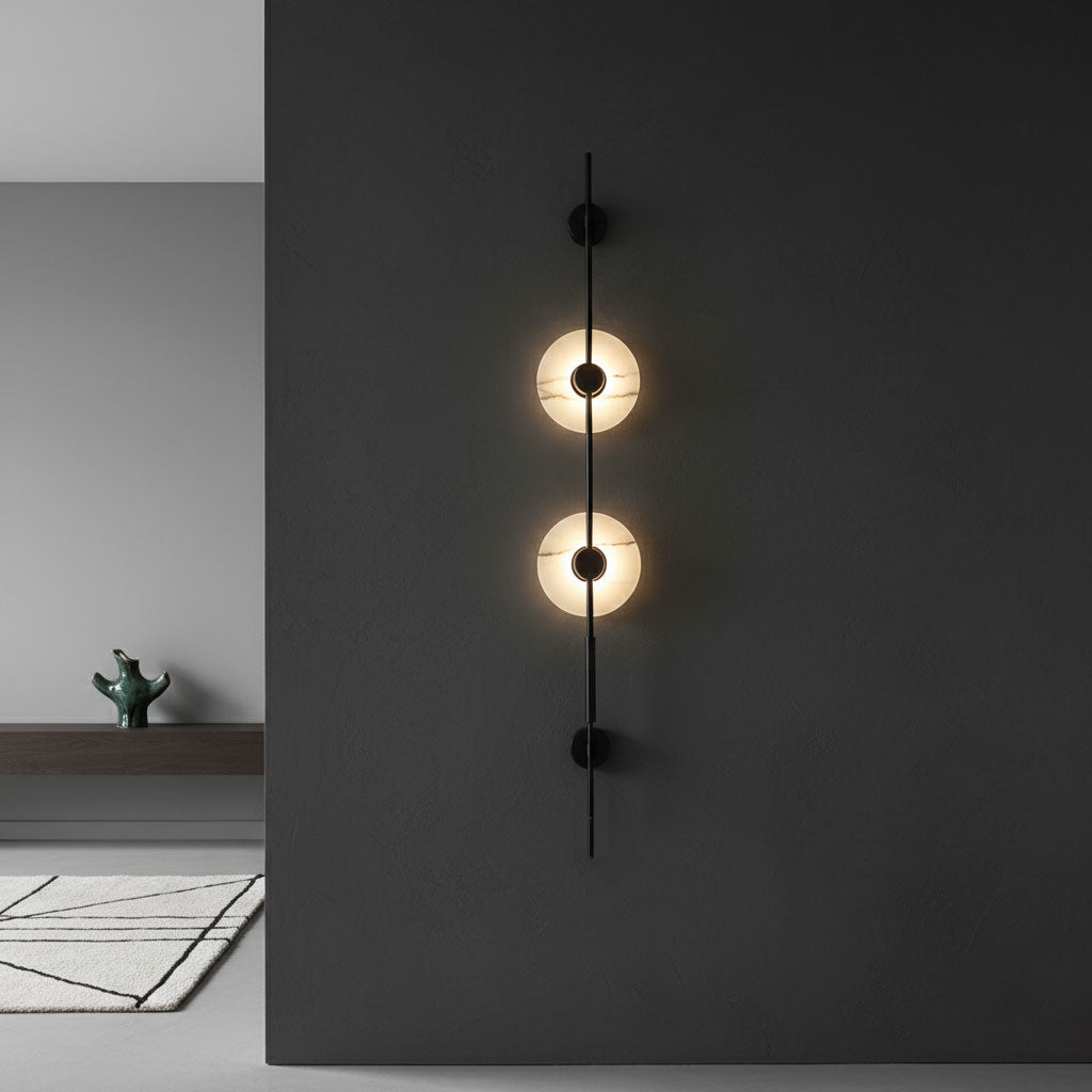 Alabaster Orb Vertical LED Wall Sconce - product view 7