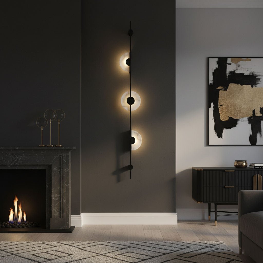 Alabaster Orb Vertical LED Wall Sconce - product view 9