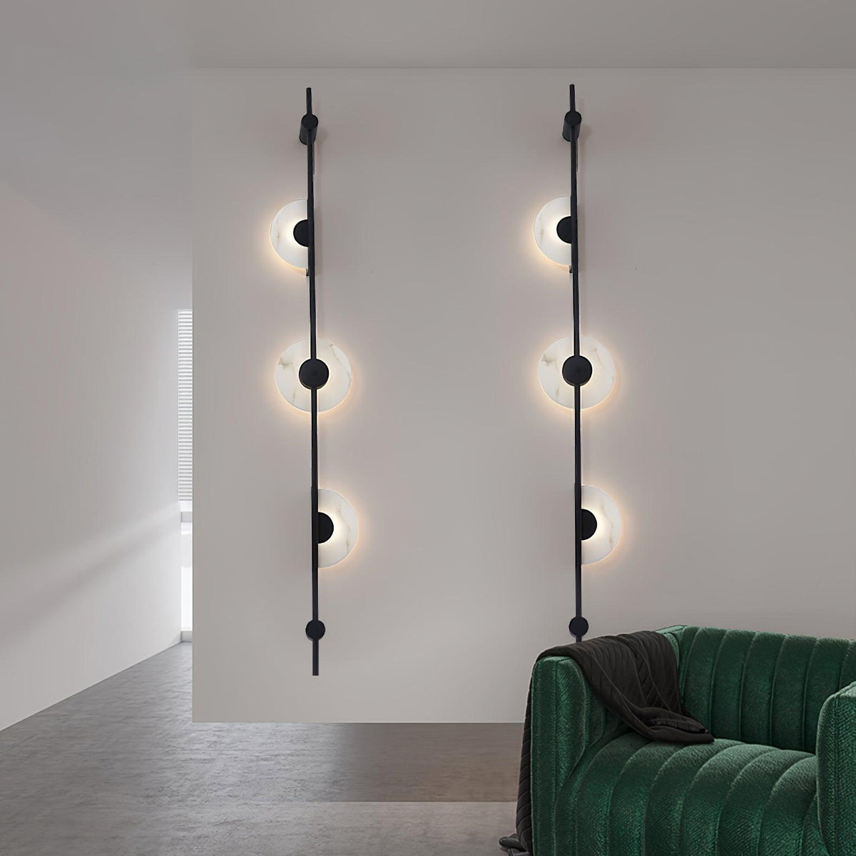 Alabaster Orb Vertical LED Wall Sconce - product view 13