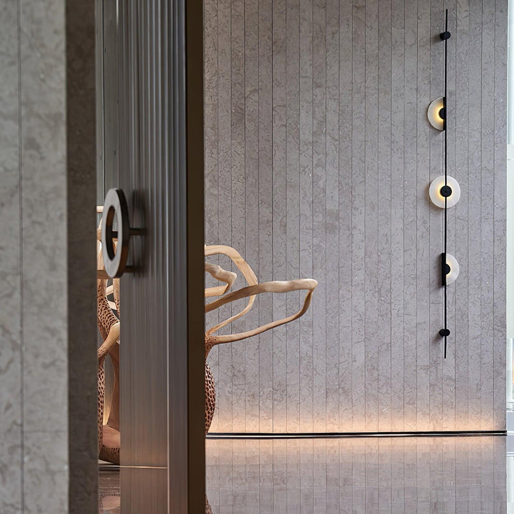 Alabaster Orb Vertical LED Wall Sconce - product view 16