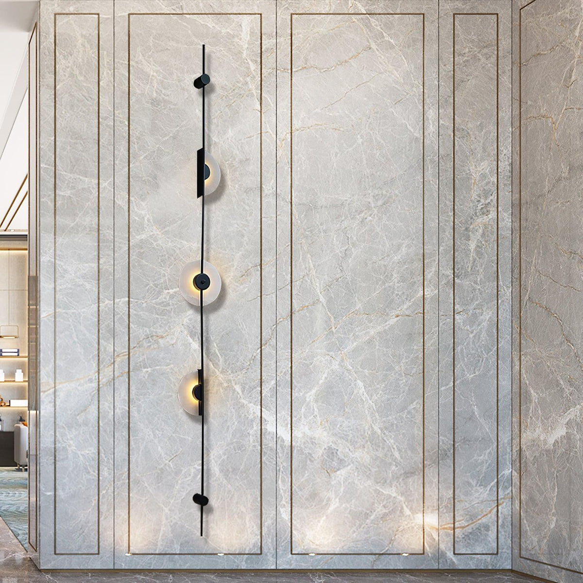 Alabaster Orb Vertical LED Wall Sconce - product view 21