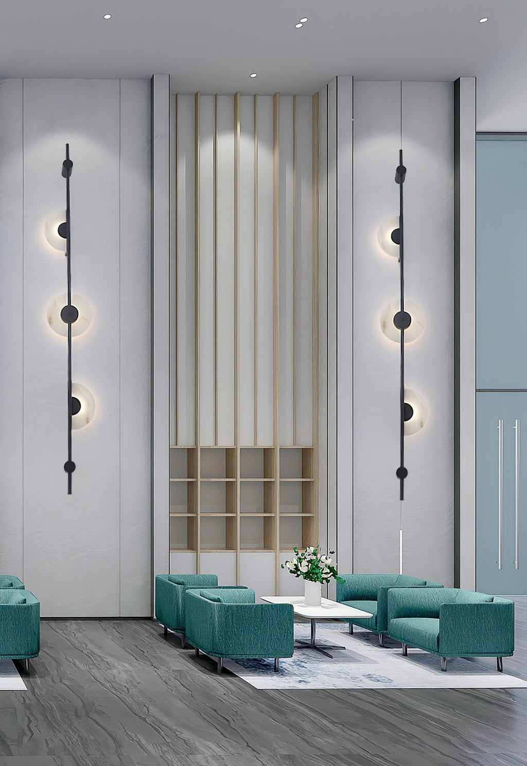 Alabaster Orb Vertical LED Wall Sconce - product view 23
