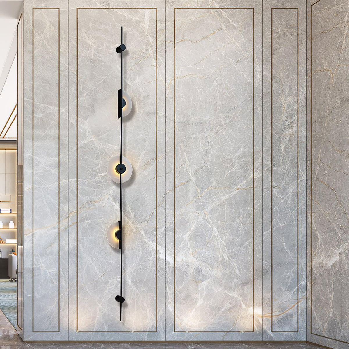 Alabaster Orb Vertical LED Wall Sconce - product view 26