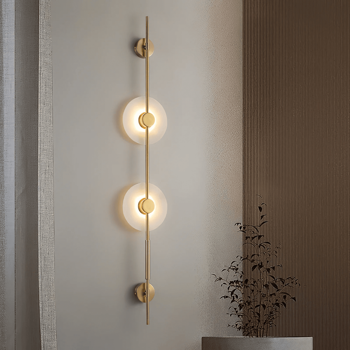 Alabaster Orb Vertical LED Wall Sconce - product view 44