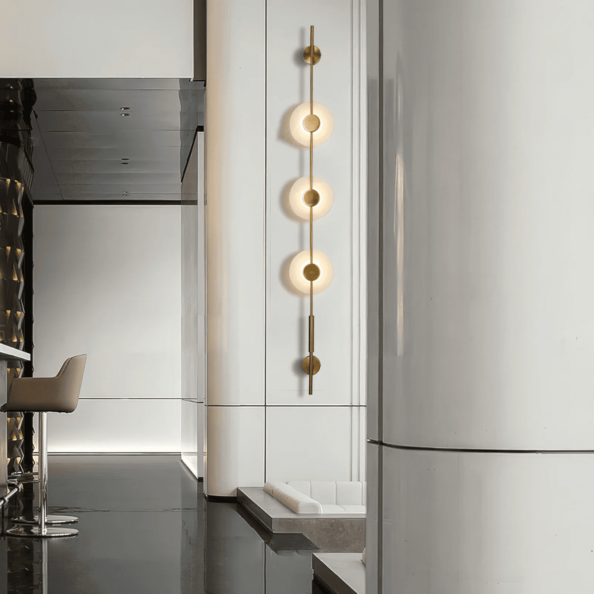 Alabaster Orb Vertical LED Wall Sconce - product view 45