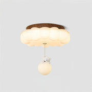Walnut Color & White Acrylic Lampshade