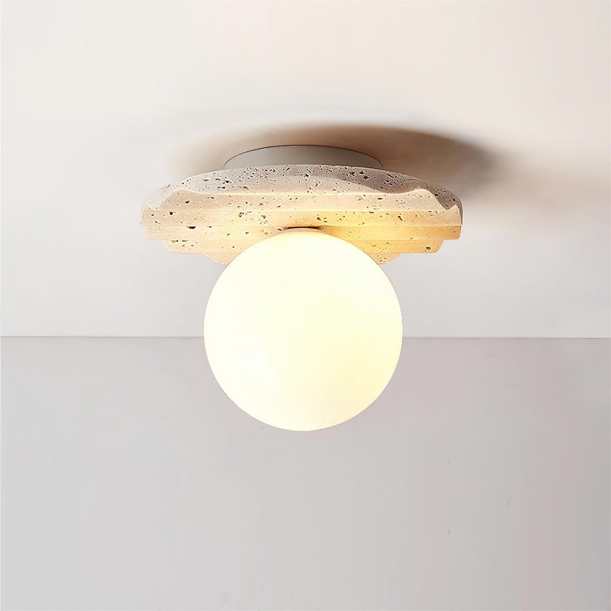 Talia Travertine Ceiling Light — product view 2