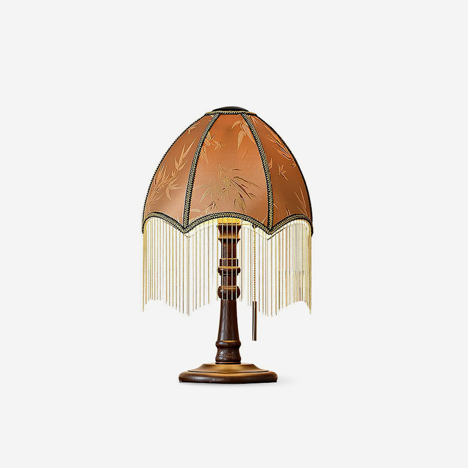 Tassel Bead Wood Table Lamp — product view 1