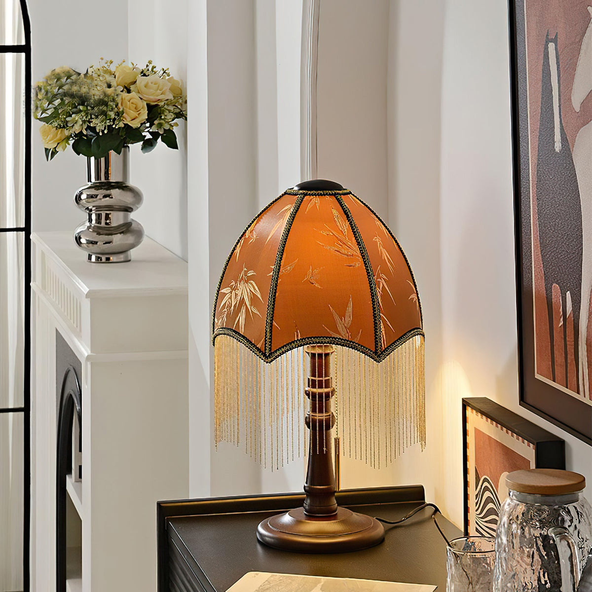 Tassel Bead Wood Table Lamp — product view 6