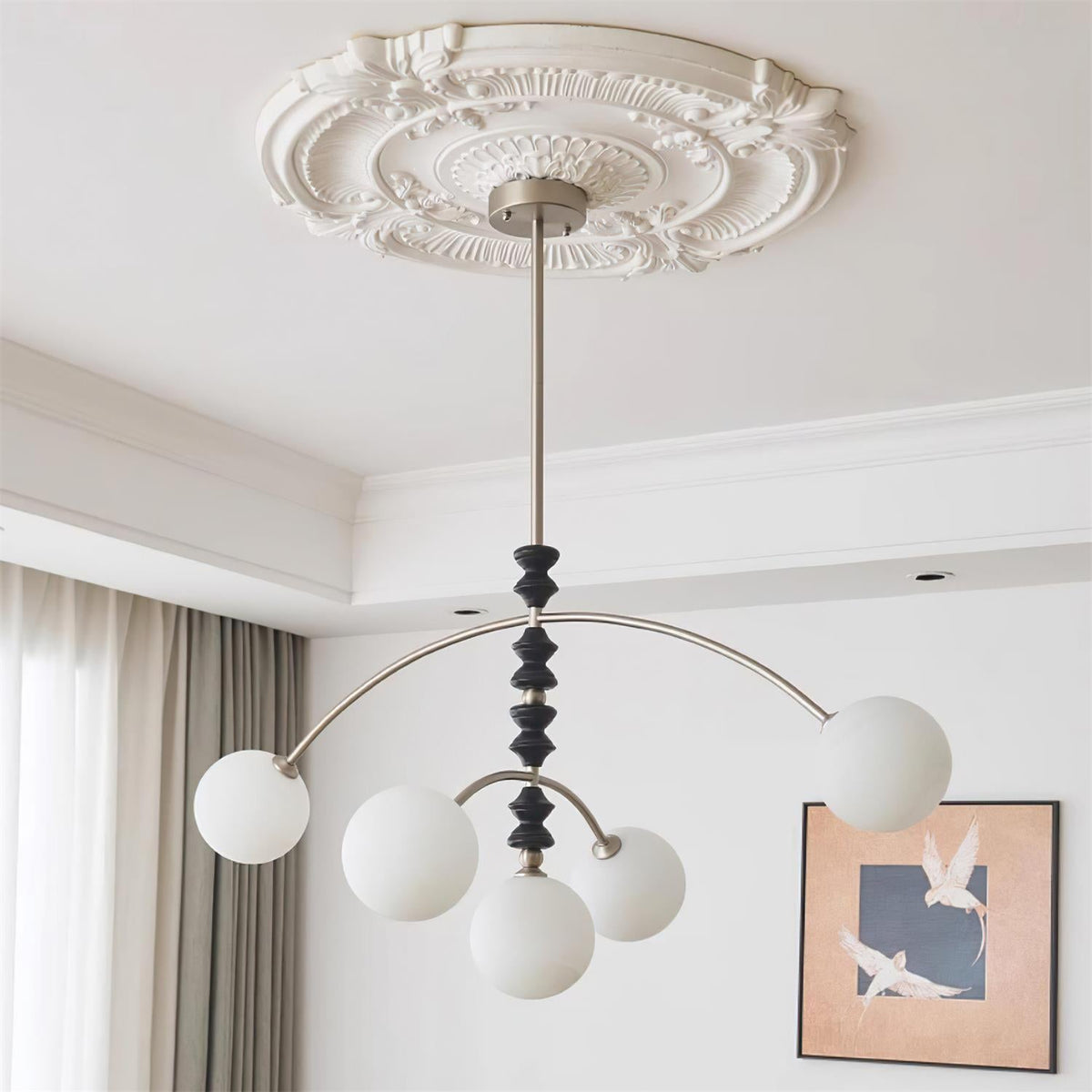 Sloane Faux Alabaster & Wood Chandelier — product view 13