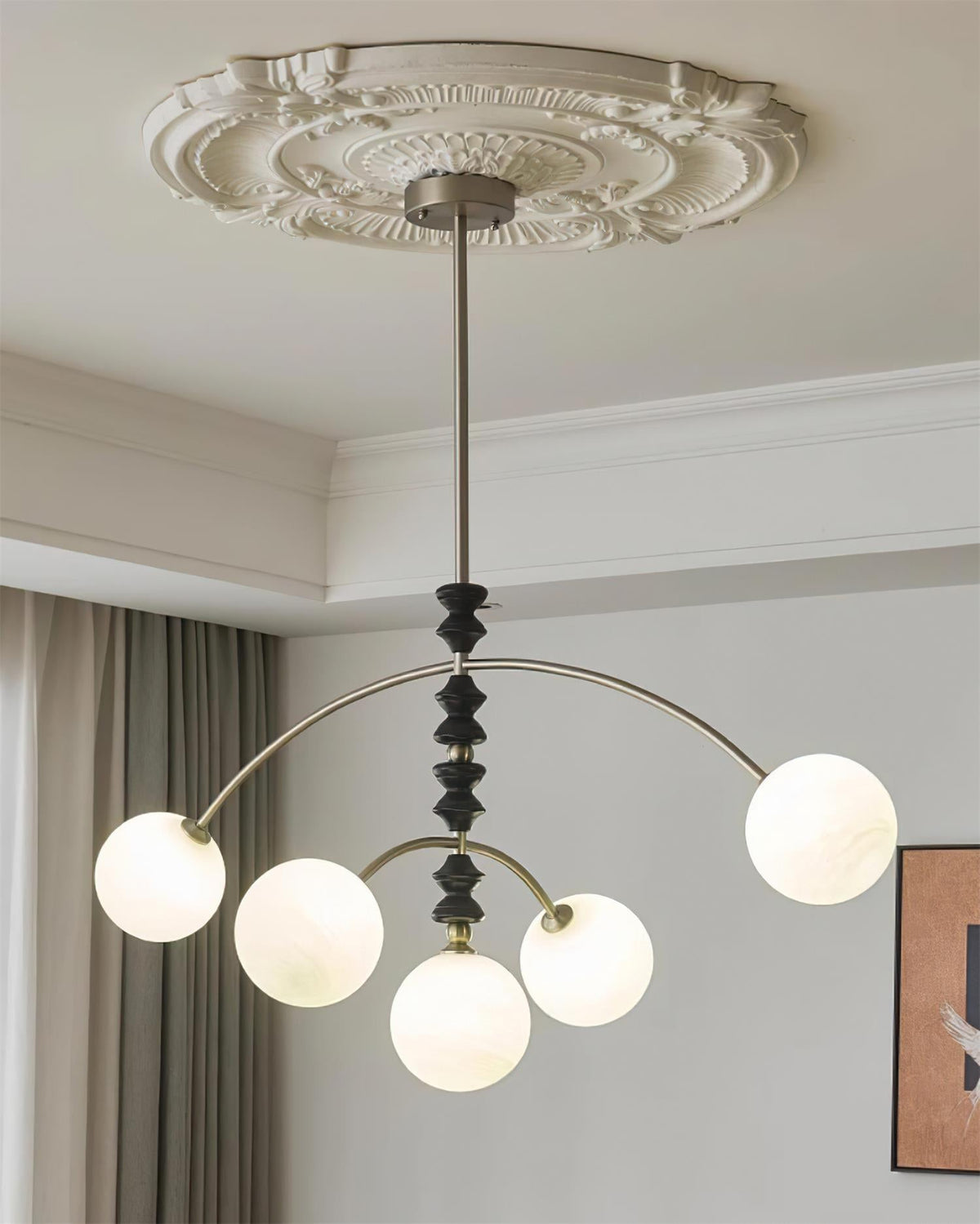 Sloane Faux Alabaster & Wood Chandelier — product view 16
