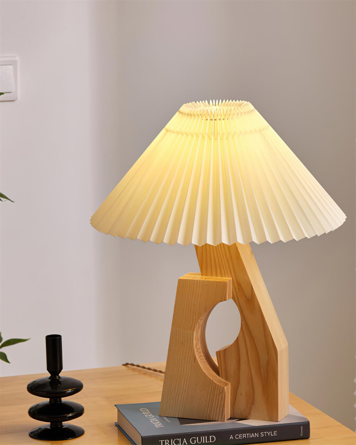 Zain Pleated Wood Table Lamp — product view 7