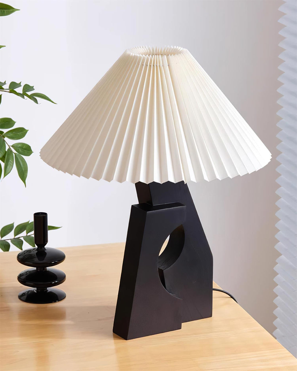 Zain Pleated Wood Table Lamp — product view 9
