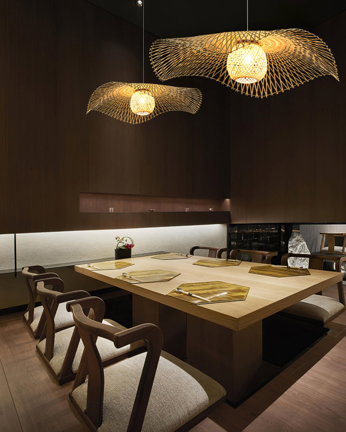 Bamboo Lotus Leaf Plug In Pendant Lamp — product view 4