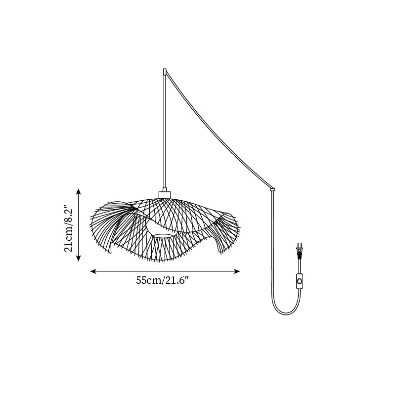 Bamboo Lotus Leaf Plug In Pendant Lamp — product view 5