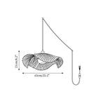 Bamboo Lotus Leaf Plug In Pendant Lamp — product view 6