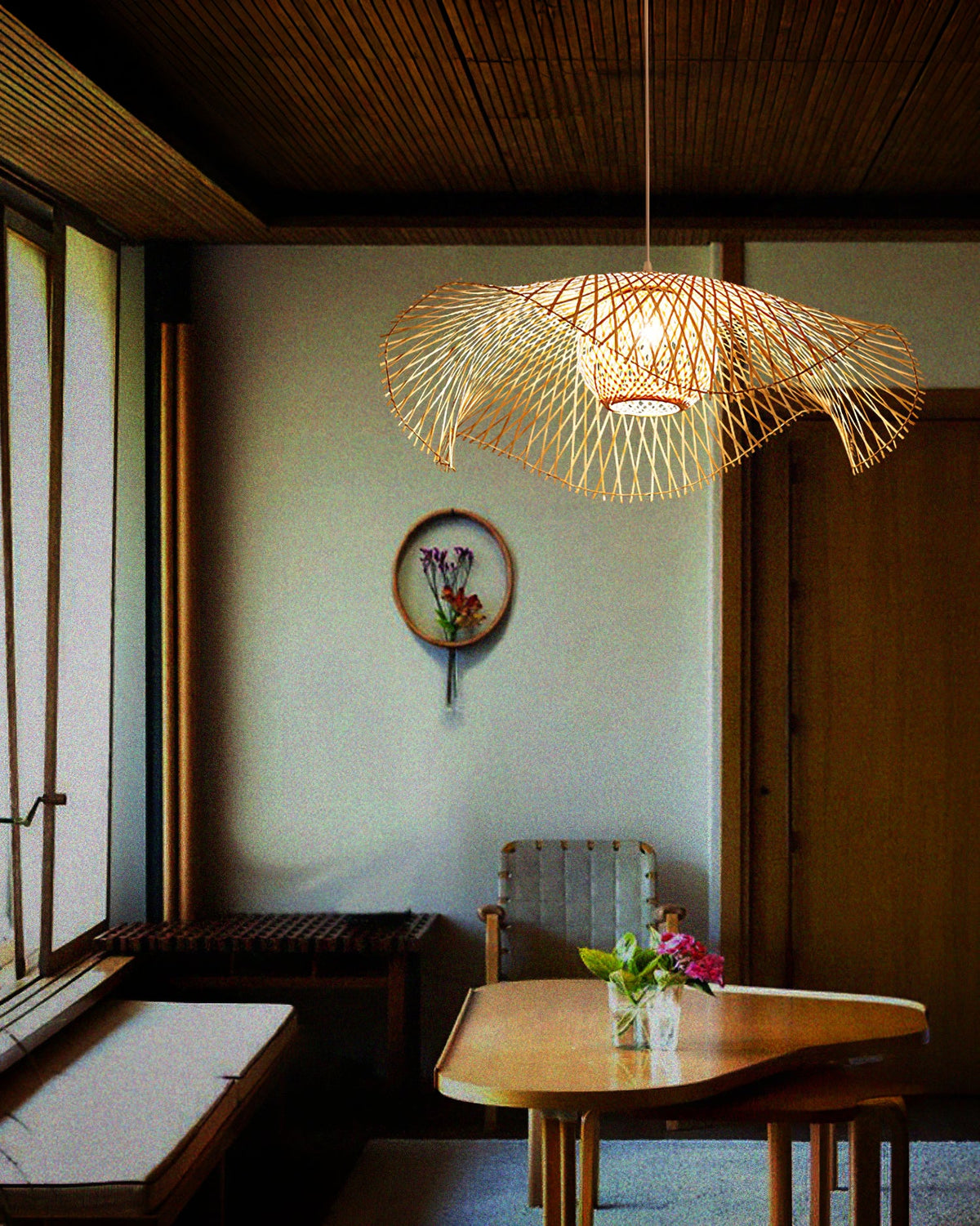 Bamboo Lotus Leaf Plug In Pendant Lamp — product view 11