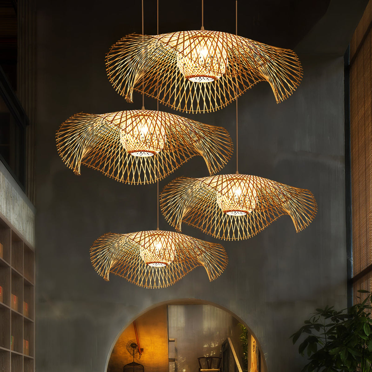 Bamboo Lotus Leaf Plug In Pendant Lamp — product view 13