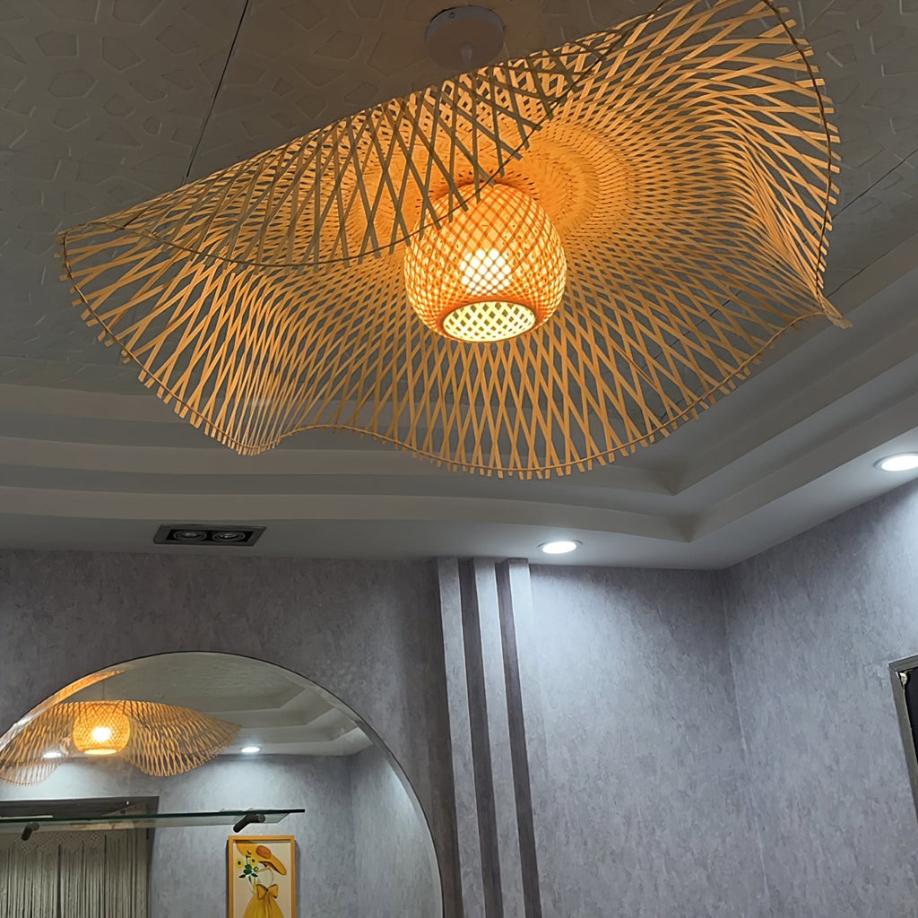 Bamboo Lotus Leaf Plug In Pendant Lamp — product view 14