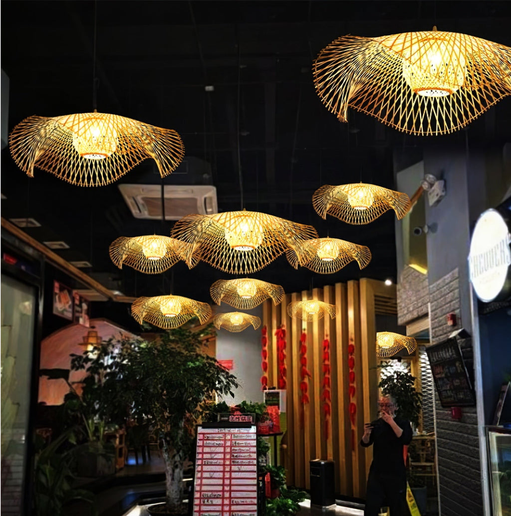 Bamboo Lotus Leaf Plug In Pendant Lamp — product view 15