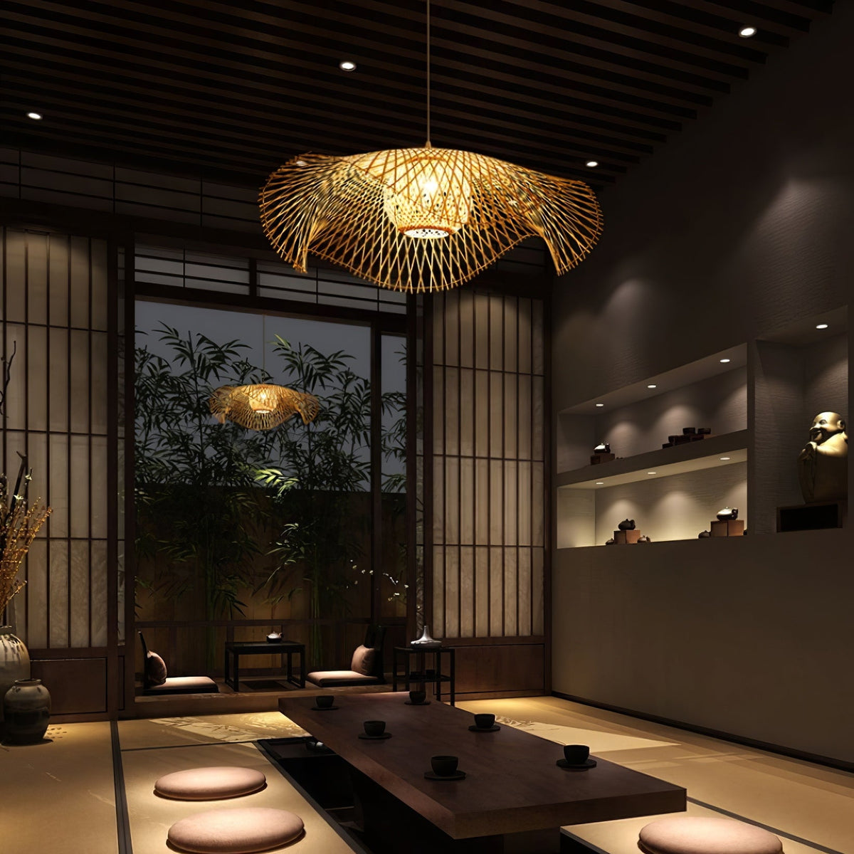 Bamboo Lotus Leaf Plug In Pendant Lamp — product view 16