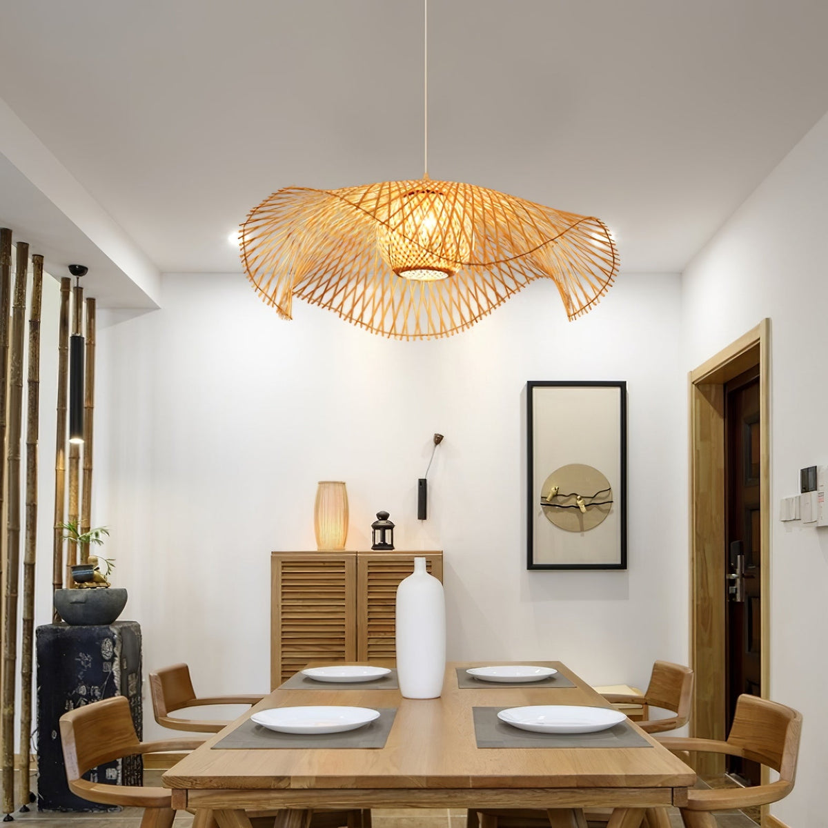 Bamboo Lotus Leaf Plug In Pendant Lamp — product view 17