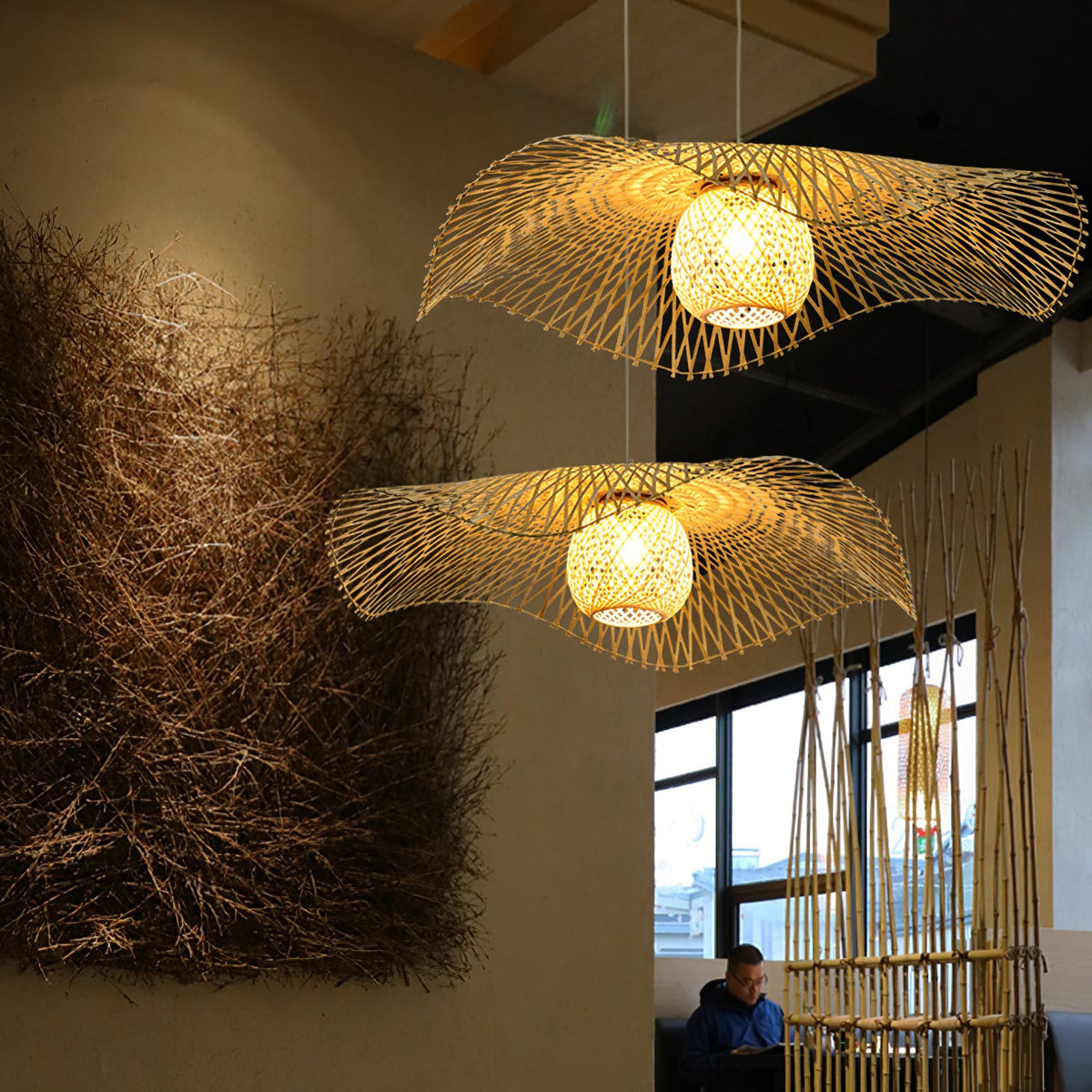 Bamboo Lotus Leaf Plug In Pendant Lamp — product view 19