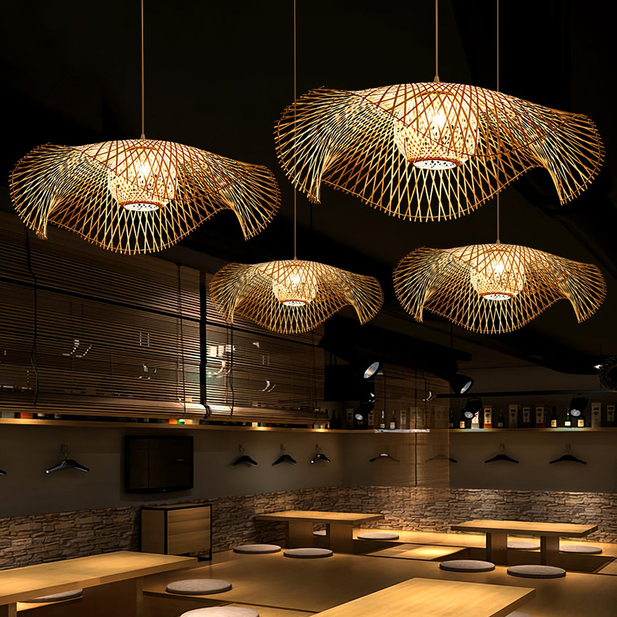 Bamboo Lotus Leaf Plug In Pendant Lamp — product view 20