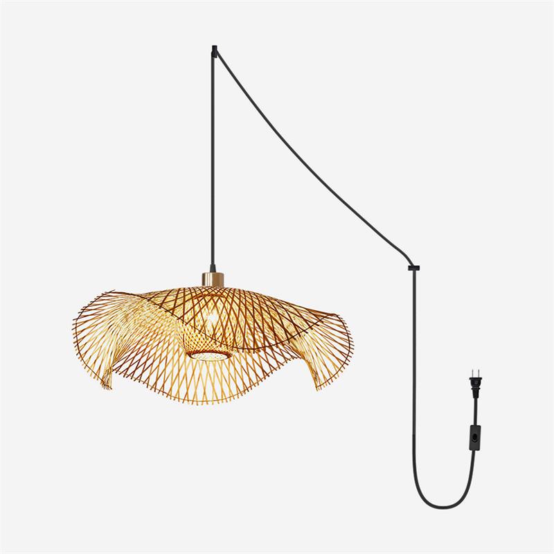Bamboo Lotus Leaf Plug In Pendant Lamp — product view 26