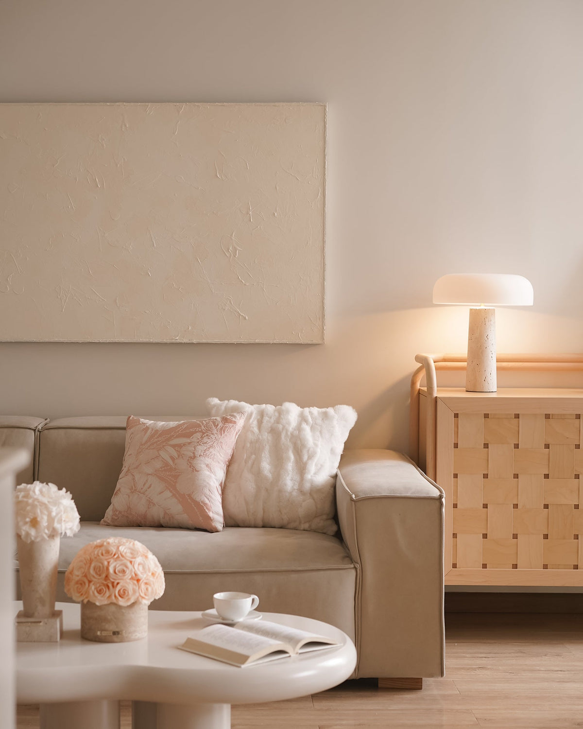 Kine Travertine Table Lamp — product view 3