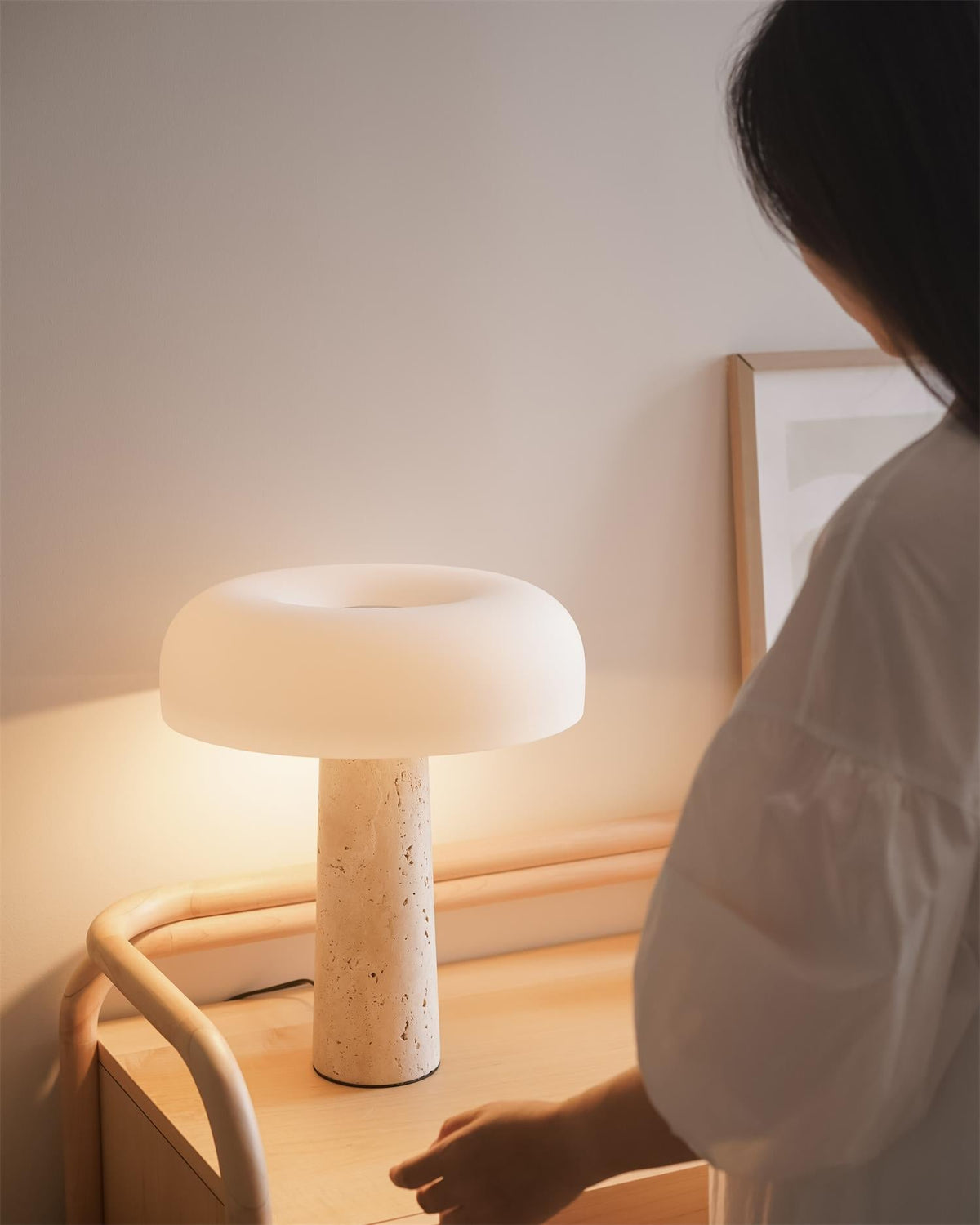 Kine Travertine Table Lamp — product view 4