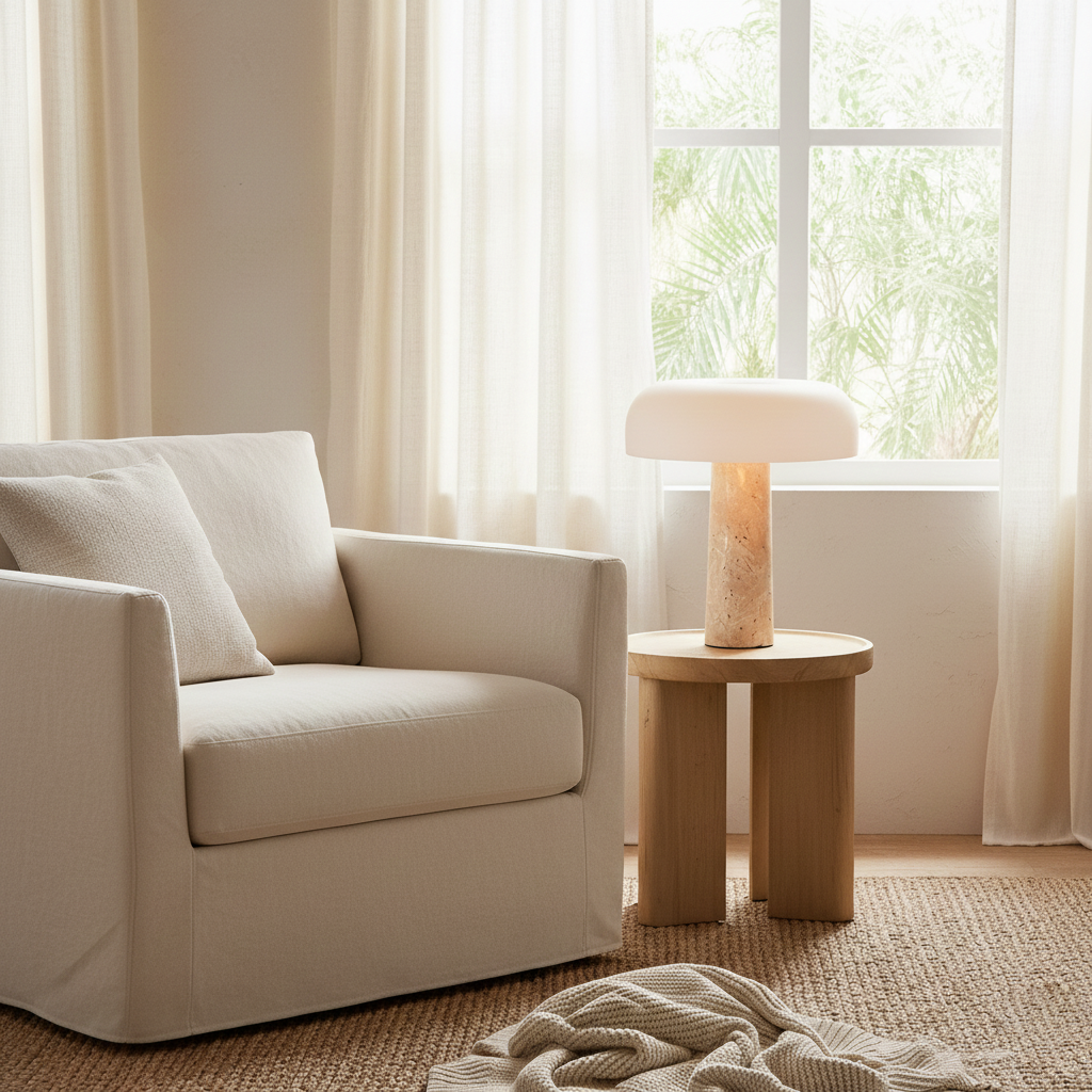 Kine Travertine Table Lamp — product view 9