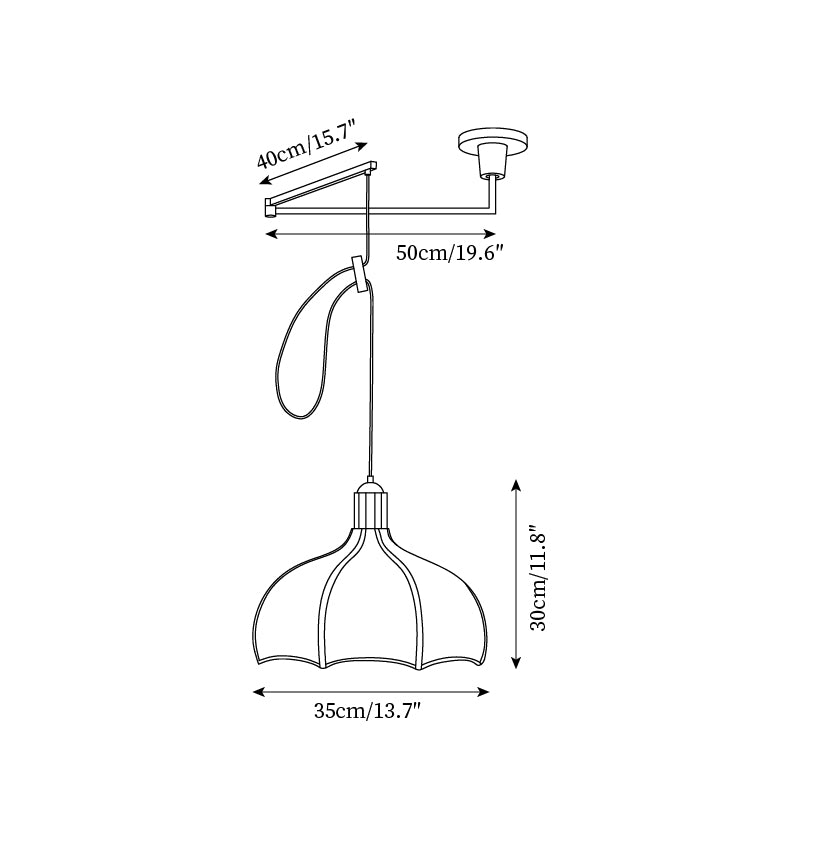 Revi Swing Arm Wood Pendant Light — product view 5