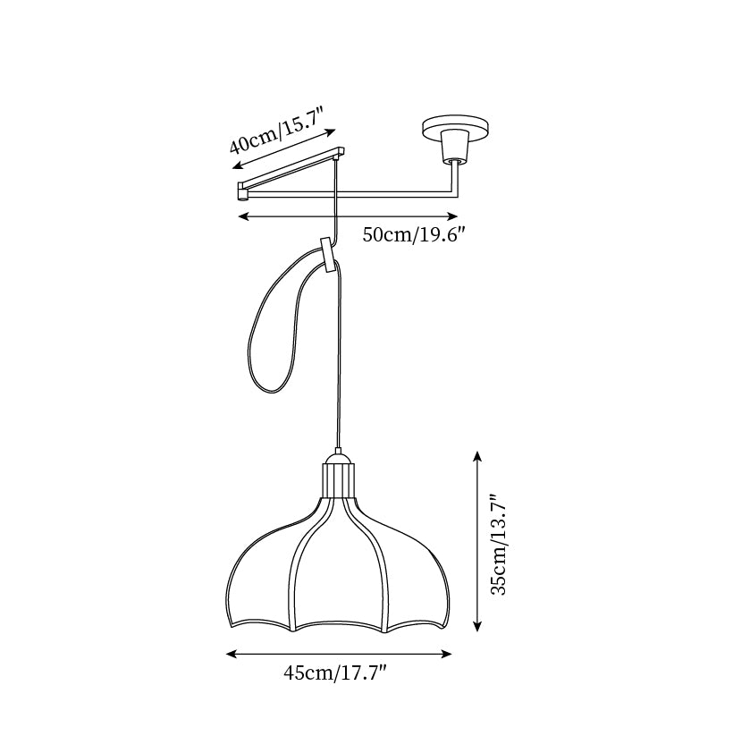 Revi Swing Arm Wood Pendant Light — product view 6