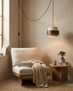 Cole Travertine Plug In Pendant Lamp — product view 2